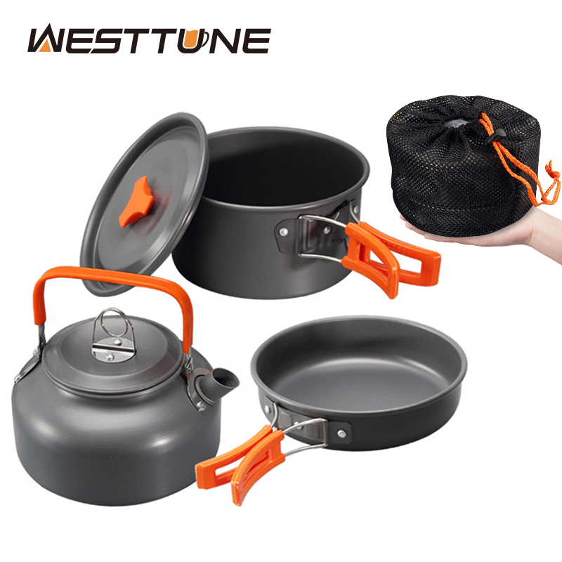 Camping Cooking Essentials - WESTTUNE التخييم طقم حلل استانلس ستيل
