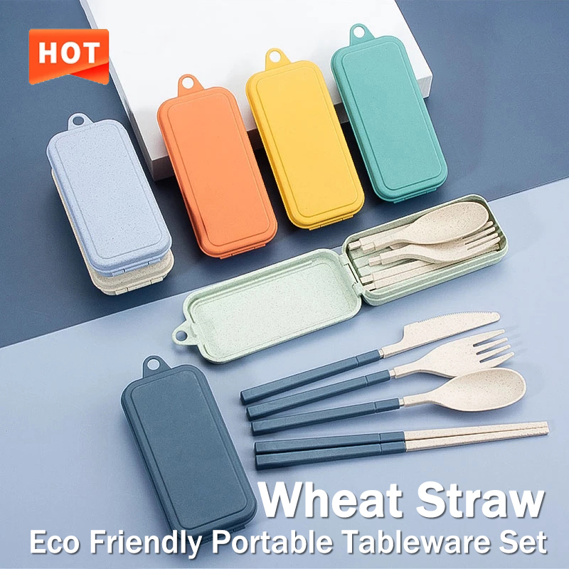 Camping Cooking And Cutlery Set - 4 قطعة مجموعة أدوات المائدة المحمولة
