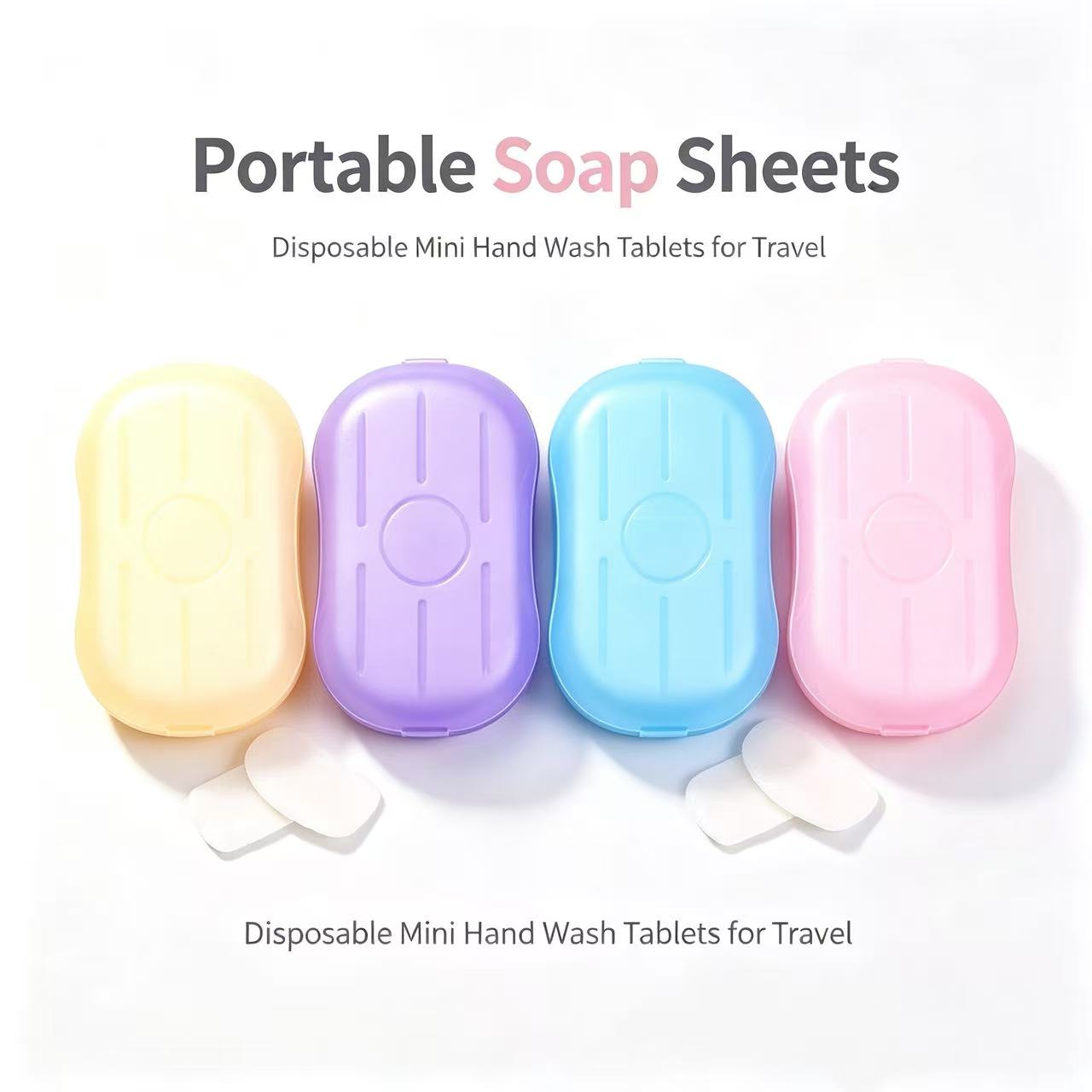 Biodegradable Soap Camp - 3 قطع من أوراق الصابون المحمولة،
