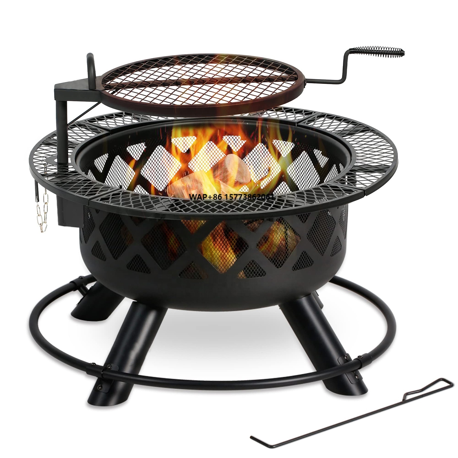 Camping Cooking Fire Pit - كبير في الهواء الطلق حرق الخشب