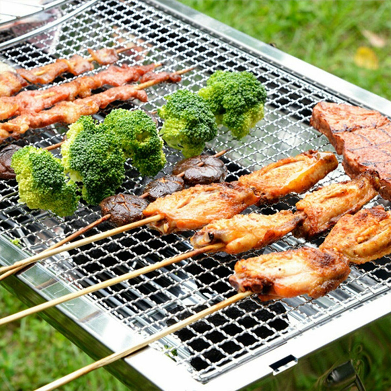 شبكات شواية حديد مجلفنة ، أدوا - مراجعة Camping Cooking Vegetables وسعره