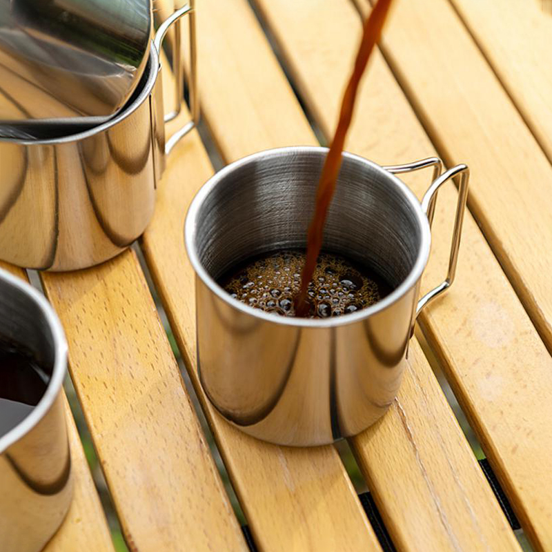 260/350/600 مللي الفولاذ المقا - مراجعة Quality Camping Cooking Set وسعره