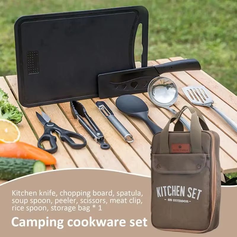 طقم أدوات طهي للتخييم مكون من  - مراجعة Camping Cooking And Cutlery Set وسعره