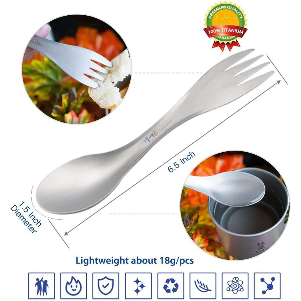 التيتانيوم سبورك 2 في 1 ملعقة  - مراجعة Camping Outdoor Cooking Equipment وسعره