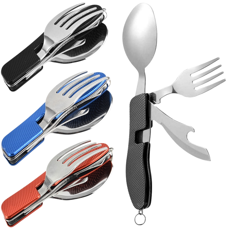 4 in1 طوي التخييم أواني مجموعة - مراجعة Camping Cooking And Cutlery Set وسعره