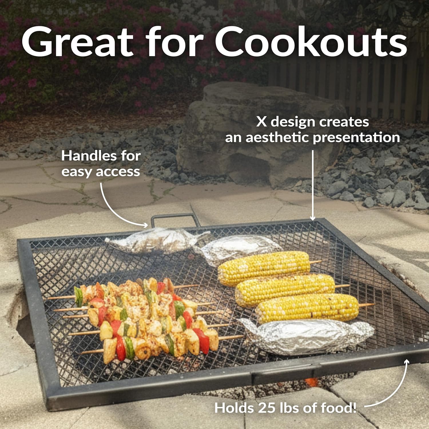 شبكة شواء فولاذية متينة مقاس 4 - مراجعة Camping Cooking Handle وسعره