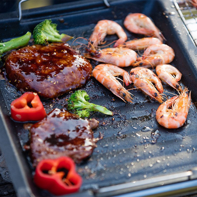 مقلاة شواء مربعة سميكة للاستخد - مراجعة Camping Cooking Handle وسعره