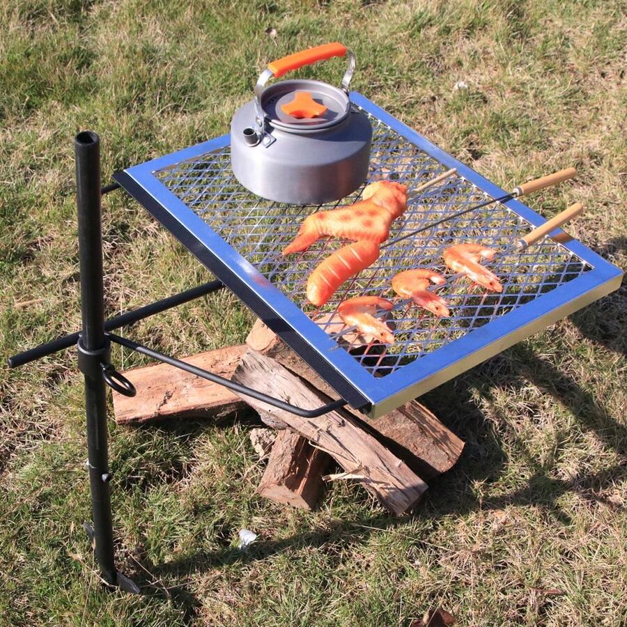 360 °   شواية نار قابلة للتعدي - مراجعة Camping Cooking Fire Pit وسعره