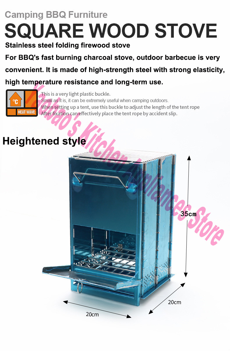 موقد خشبي للتخييم في الهواء ال - مراجعة Camping Outdoor Cooking Equipment وسعره