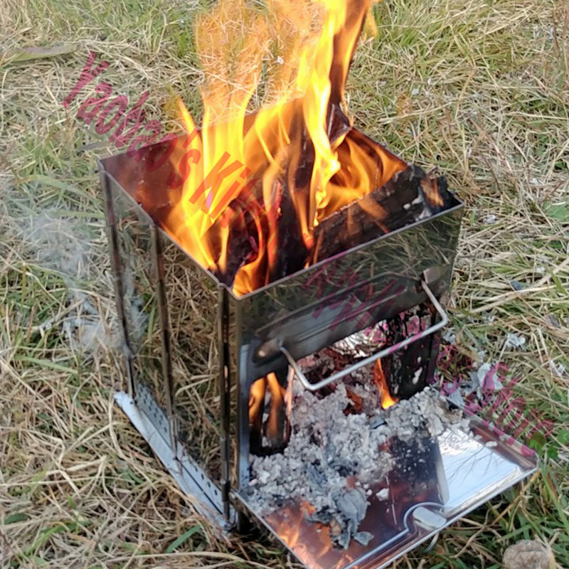 موقد خشبي للتخييم في الهواء ال - مراجعة Camping Outdoor Cooking Equipment وسعره