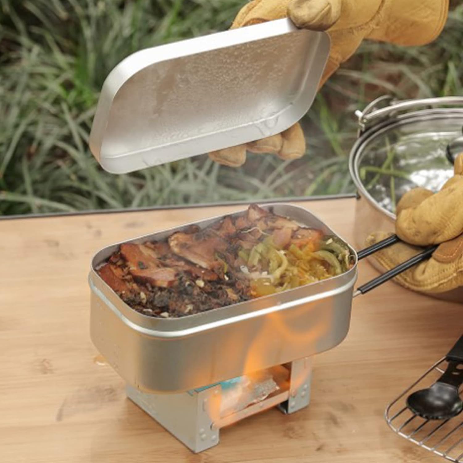 مقبض صندوق بينتو قابل للطي، حا - مراجعة Camping Outdoor Cooking Equipment وسعره