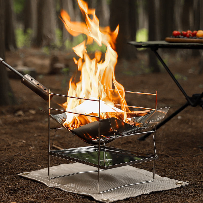 حرق الخشب موقد للتخييم المحمول - مراجعة Camping Cooking Fire Pit وسعره